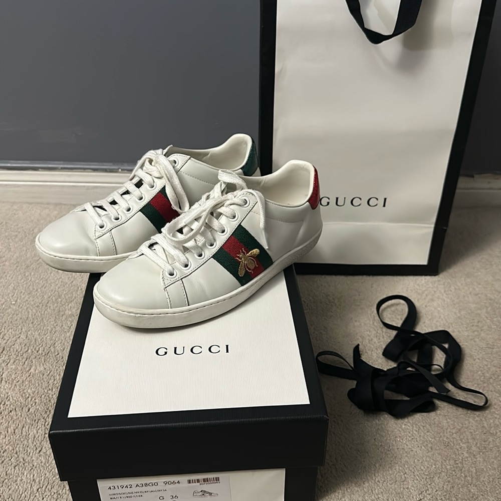Authentic Gucci Ace embroidered sneaker